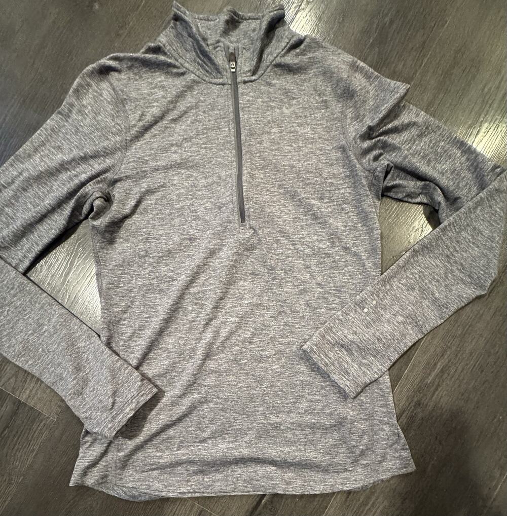 Nike Dri-FIT Pullover Womens XS Grey Heather Running Half Zip 685910-021